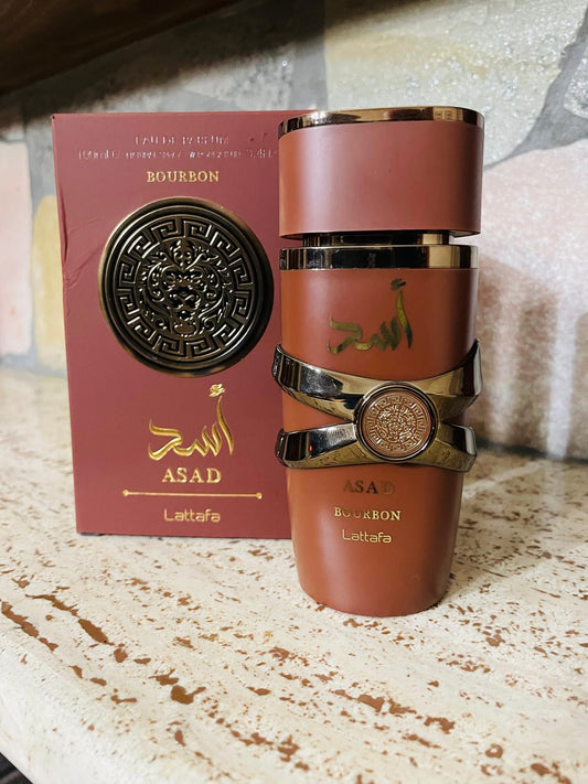 Lattafa Asad Bourbon Eau de Parfum 100ml Uomo Profumo Arabo Dolce Speziato Vaniglia Amber