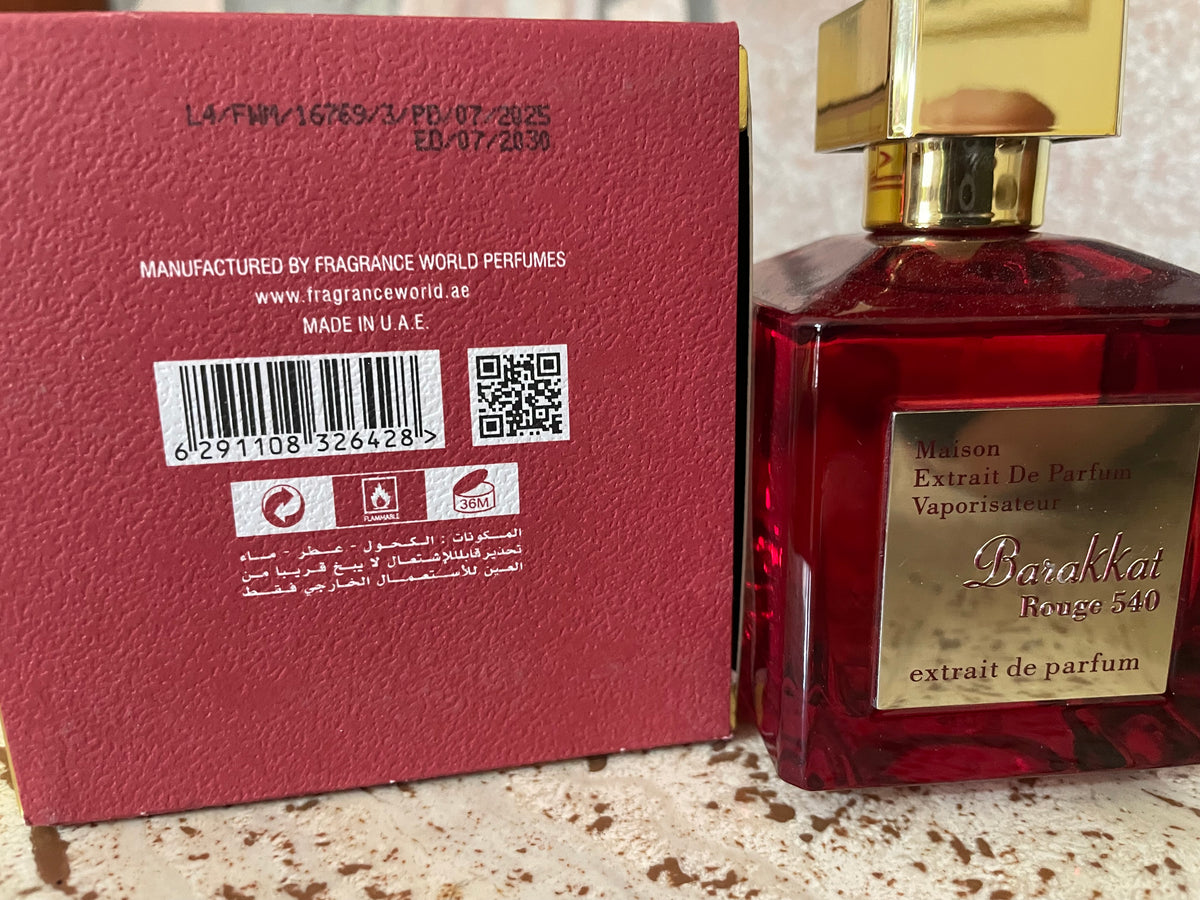 Fragrance World Barakkat Rouge 540 Extrait de Parfum unisex 100 ml