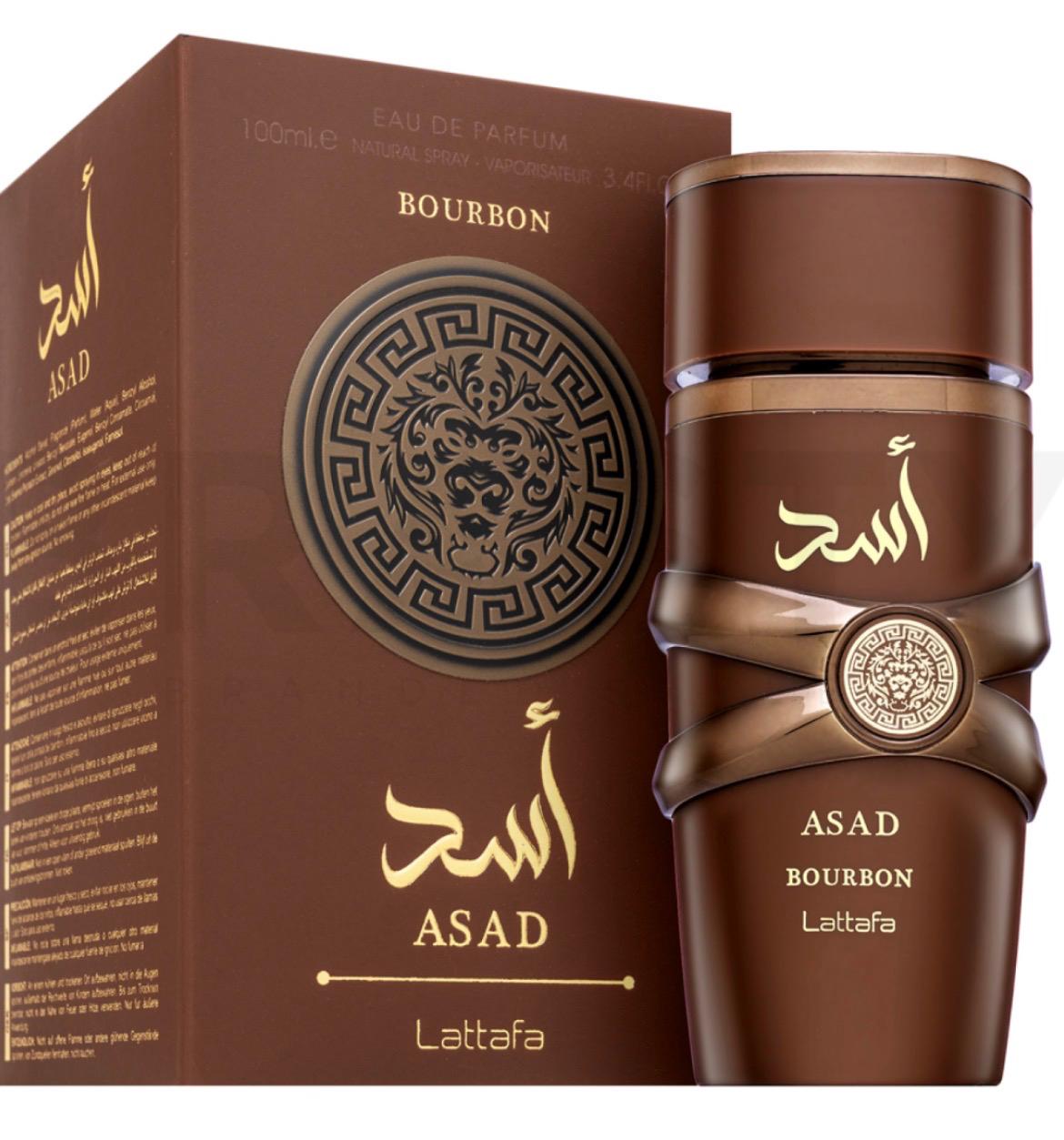 Lattafa Asad Bourbon Eau de Parfum 100ml Uomo Profumo Arabo Dolce Speziato Vaniglia Amber
