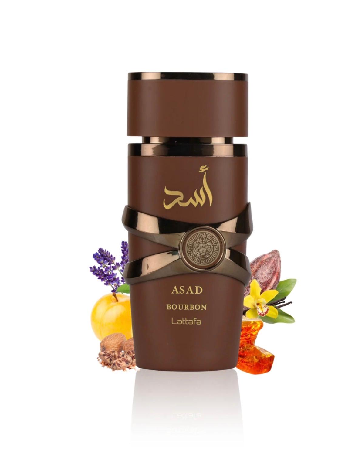 Lattafa Asad Bourbon Eau de Parfum 100ml Uomo Profumo Arabo Dolce Speziato Vaniglia Amber