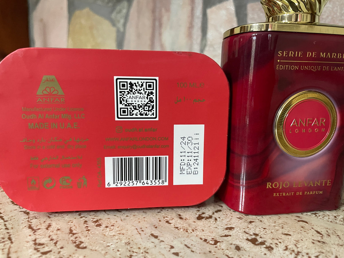 Anfar London Rojo Levante Extrait de Parfum da donna 100 ml