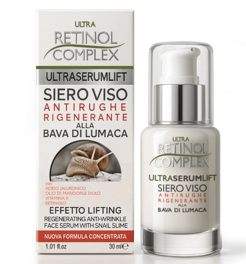 SIERO VISO ANTIRUGHE RIGENERANTE ALLA BAVA DI LUMACA 30ml retinol complex - sandraperfume