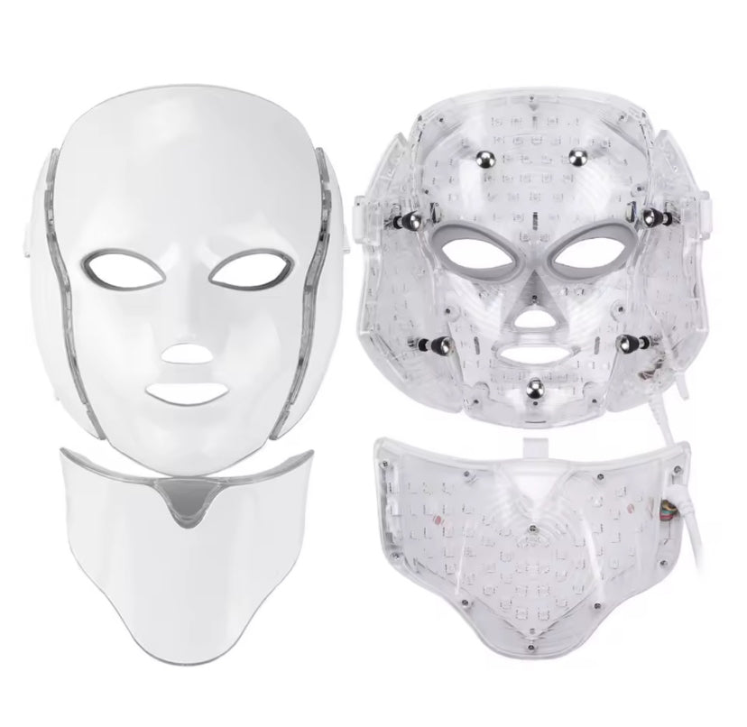 Maschera di bellezza per il viso per la cura della pelle a 7 colori con luce LED con trattamento per il ringiovanimento della pelle del collo Macchina sbiancante per terapia antiacne di bellezza - sandraperfume