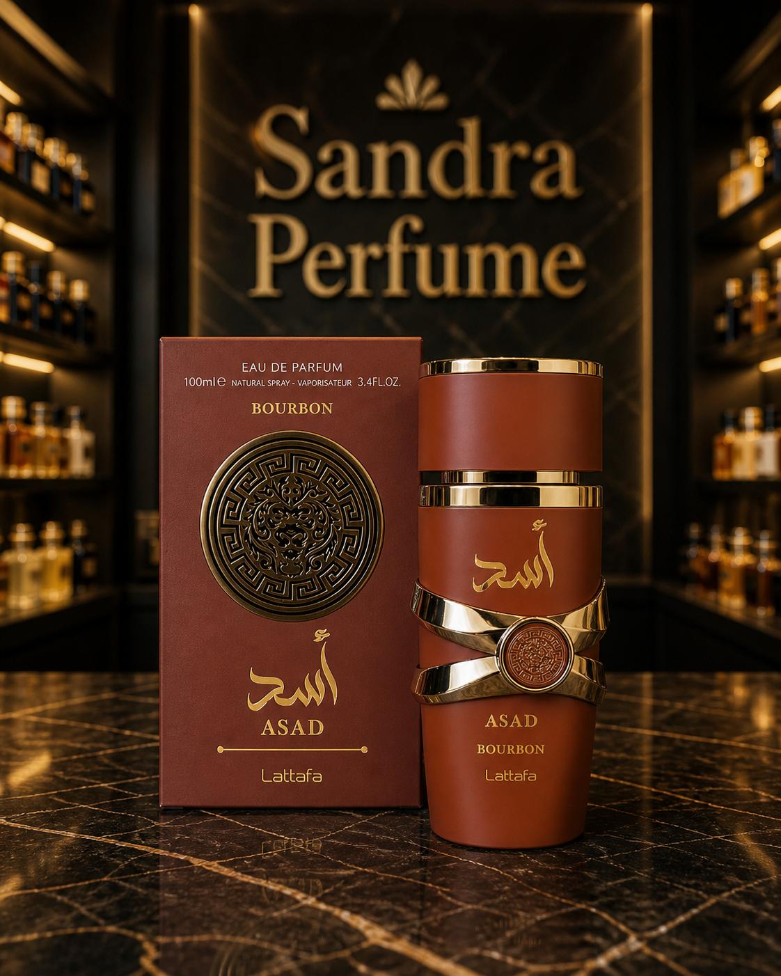 Lattafa Asad Bourbon Eau de Parfum 100ml Uomo Profumo Arabo Dolce Speziato Vaniglia Amber