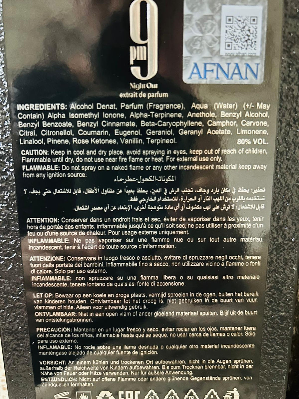 Afnan 9 PM Night Out - Estratto di Profumo Unisex - Eleganza Magnetica e Intensa
