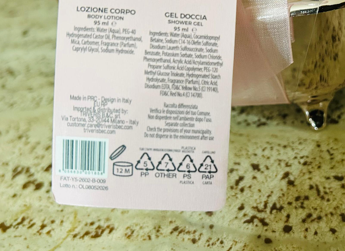 Set Regalo Vaschetta Oro – Cofanetto Cura Corpo Miele & Pera (Gel Doccia 95ml + Lozione Corpo 95ml)