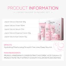LAIKOU Set per la Cura Della Pelle Sakura, 5 pezzi Set Regalo per la Cura Della Pelle, Cura Della Pelle Viso, con Detergente, Tonico, Crema Occhi, Siero, Crema - sandraperfume