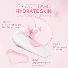 LAIKOU Set per la Cura Della Pelle Sakura, 5 pezzi Set Regalo per la Cura Della Pelle, Cura Della Pelle Viso, con Detergente, Tonico, Crema Occhi, Siero, Crema - sandraperfume
