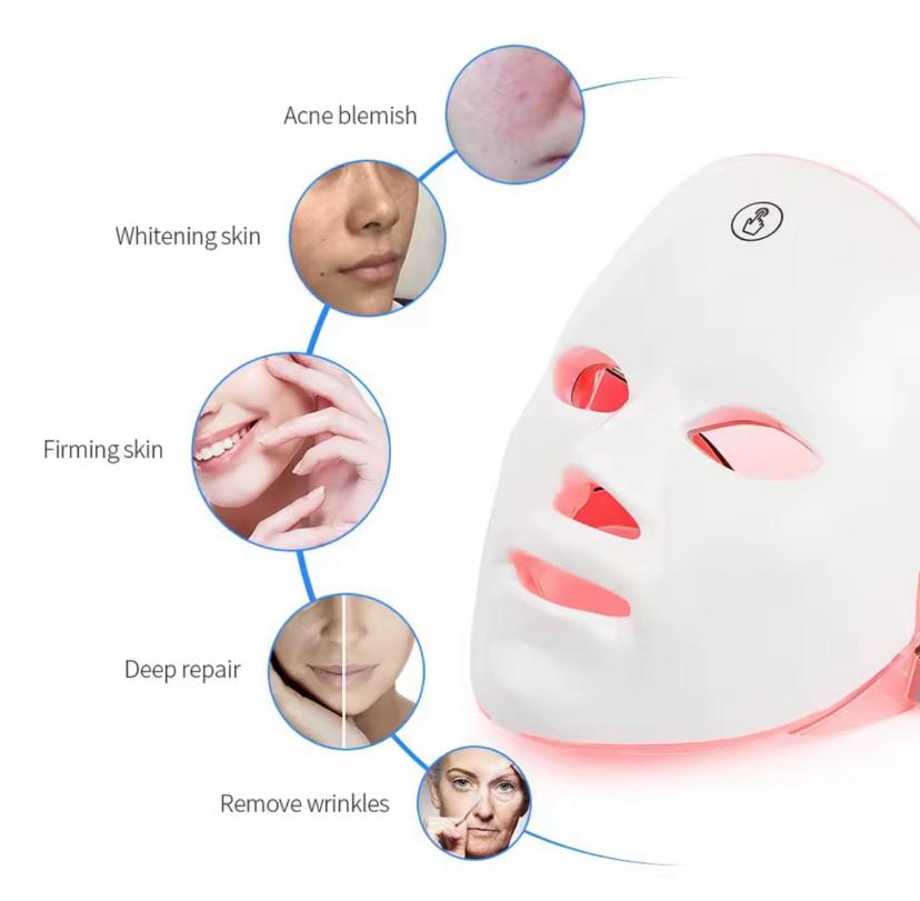 maschera a led ricaricabile a 7 led per il trattamento e la cura della pelle - sandraperfume