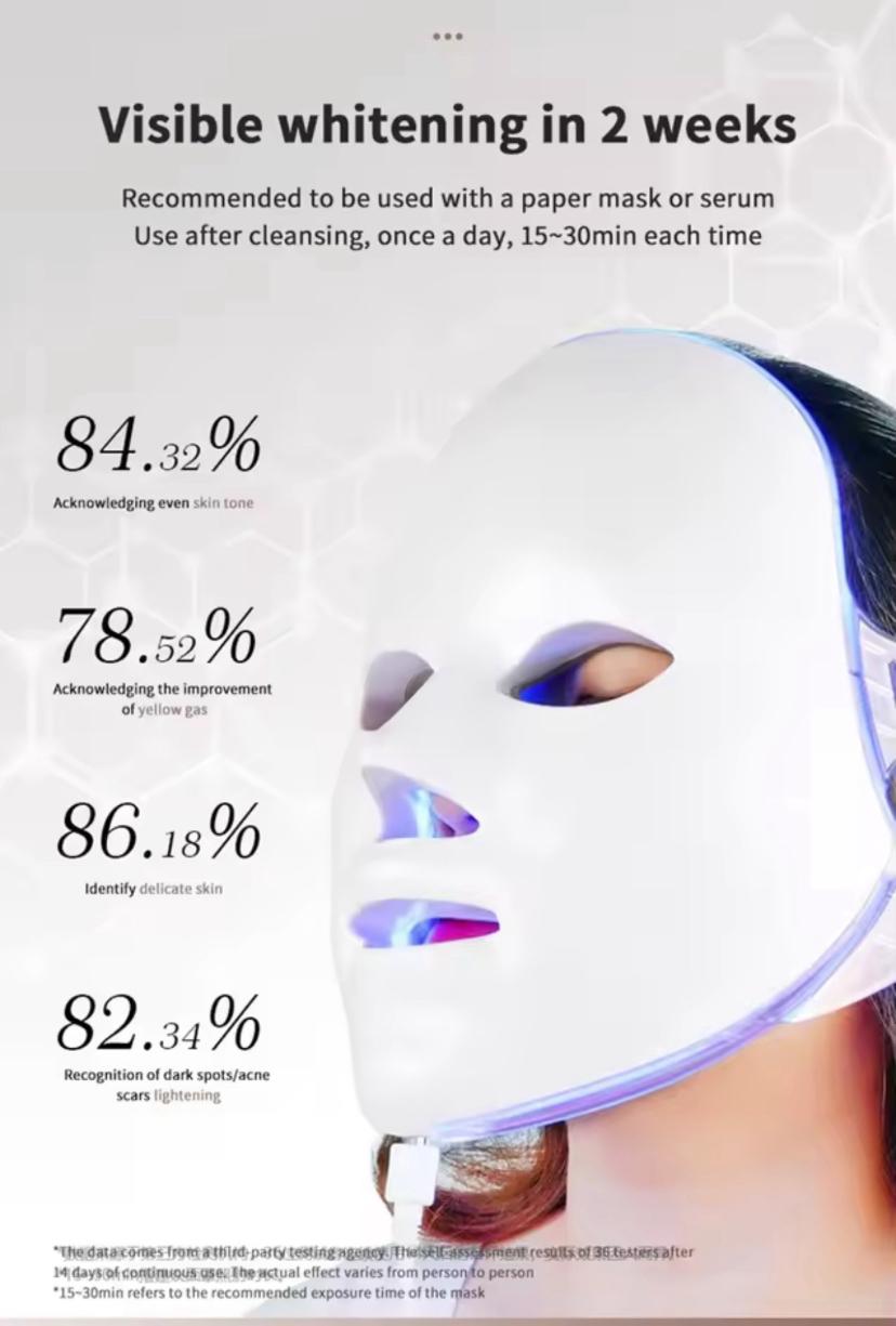 maschera a led ricaricabile a 7 led per il trattamento e la cura della pelle - sandraperfume