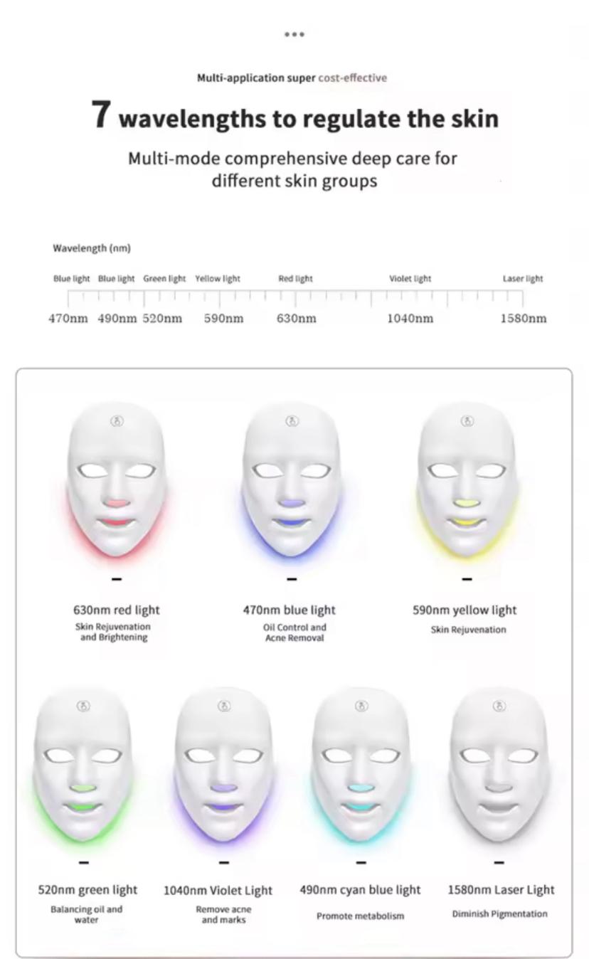 maschera a led ricaricabile a 7 led per il trattamento e la cura della pelle - sandraperfume